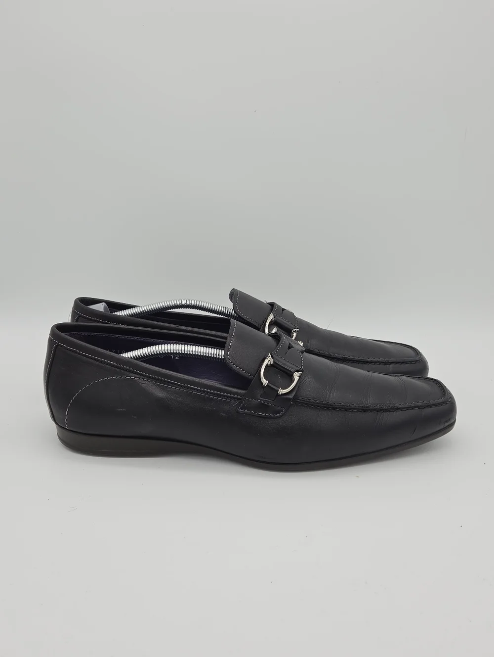 Santoni black leather